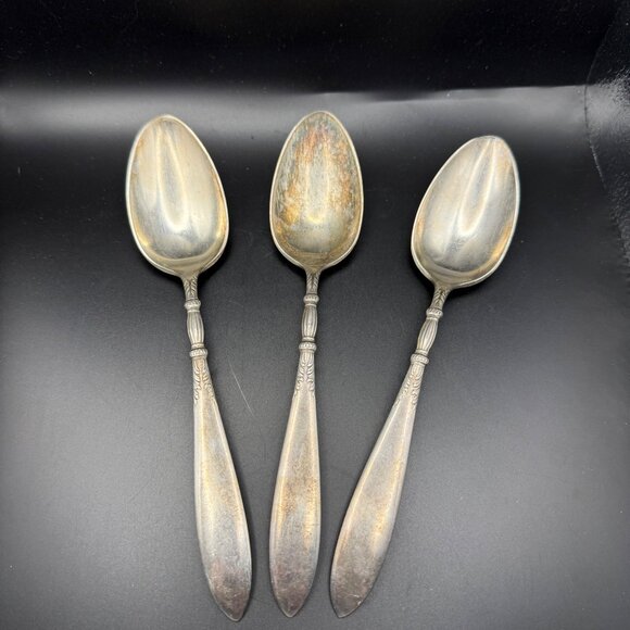 3 Vintage 1847 Rogers Bros Silverplate Queen Anne St. Moritz Serving Spoons - Picture 1 of 5